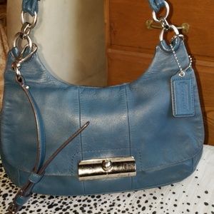 Coach blue leather shoulder / crossbody